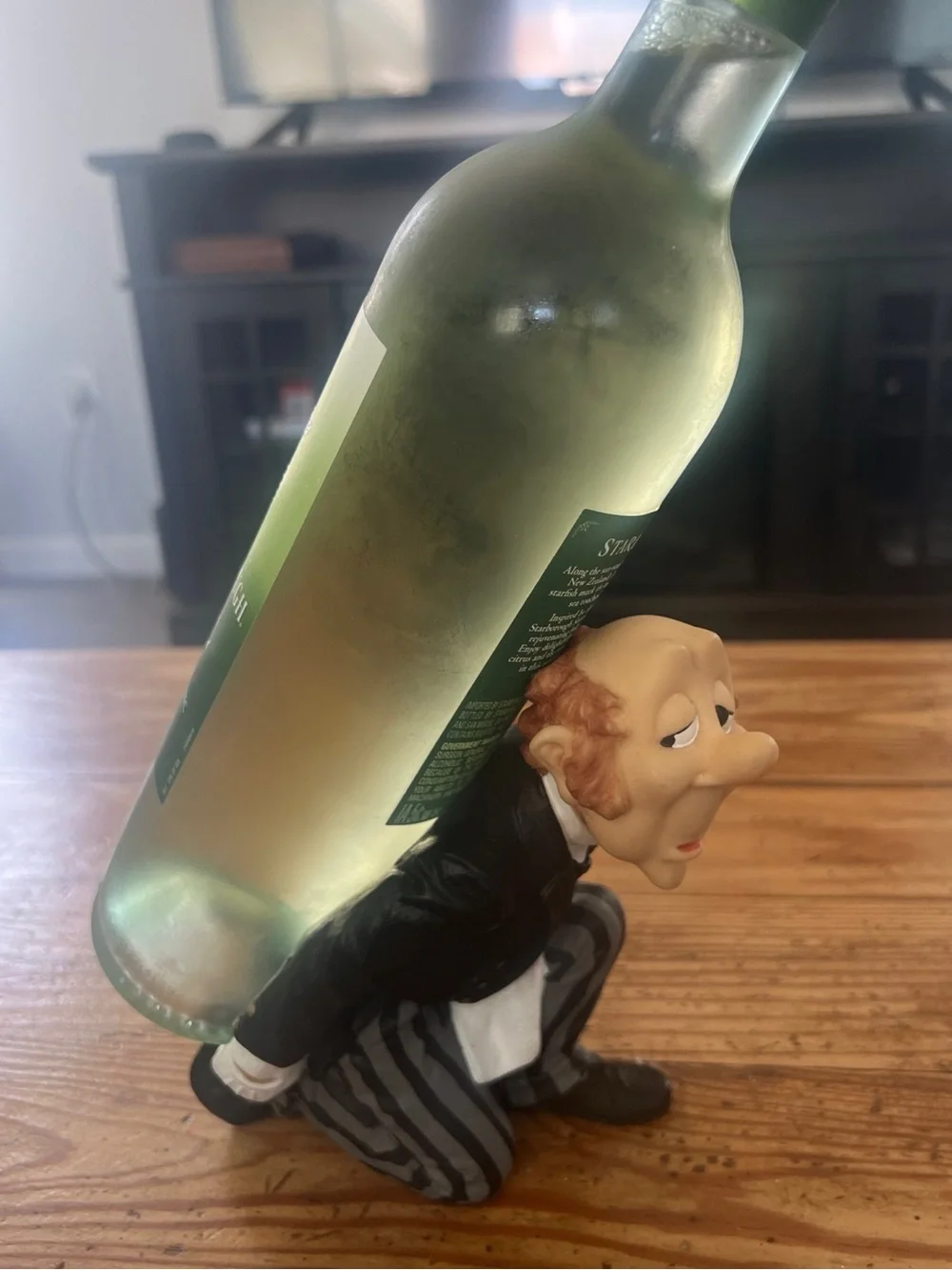 Vintage James the Butler Wine Bottle or Spirits Bottle Holder/Stand 1990s Resin